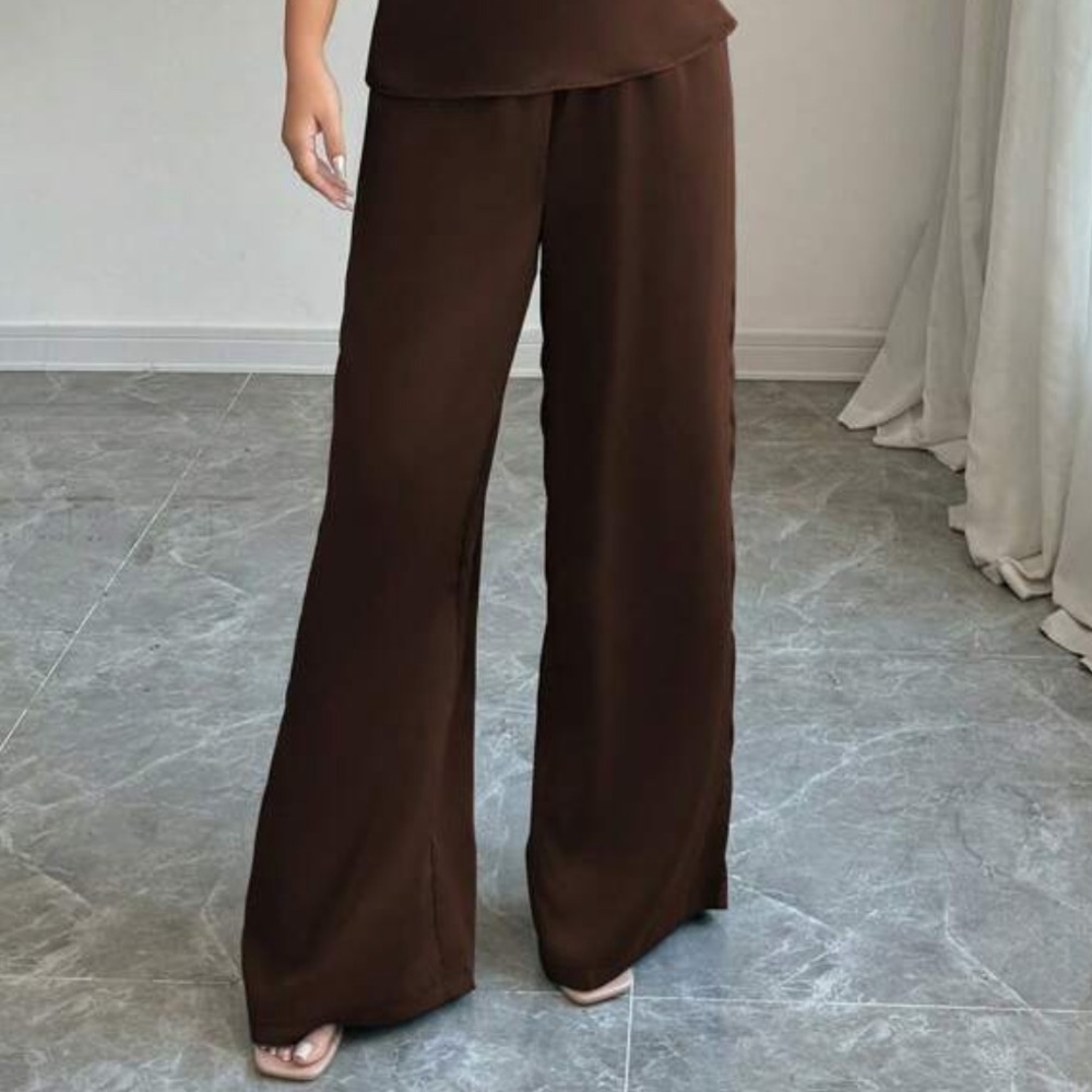 SHEIN Chocolate Wide Leg Pants